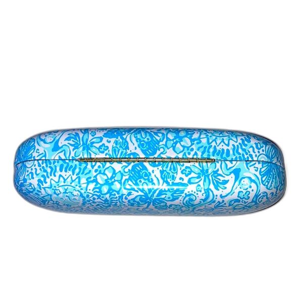LILLY PULITZER Eyeglass Case Blue Teal White Floral 6.5 x 2 x 2.5 inches - Picture 6 of 11